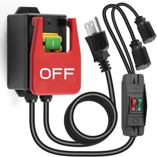 110V Single Phase Safety Switch 2 Plugs with Independent Switches