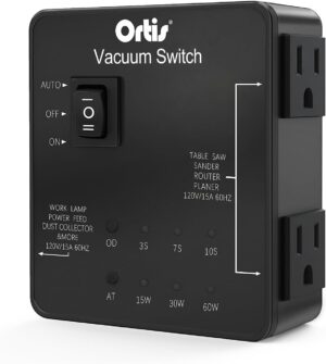 Automatic Vacuum Switch for 2 power tools Black