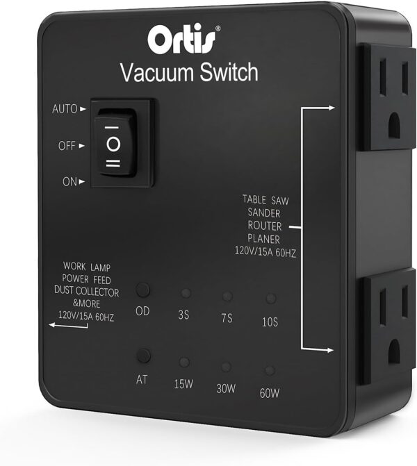 Automatic Vacuum Switch for 2 power tools Black