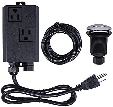 Garbage Disposal Air Switch Kit Sink Top Waste Disposal Dual Outlet Stainless Steel Polished