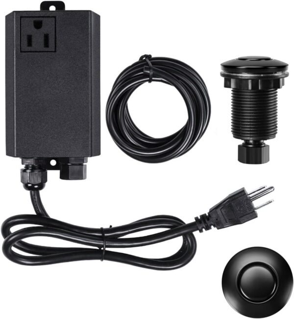Garbage Disposal Air Switch Kit Sink Top Waste Disposal Single Outlet Stainless Steel Black