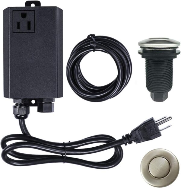 Garbage Disposal Air Switch Kit Sink Top Waste Disposal Single Outlet Stainless Steel Brushed