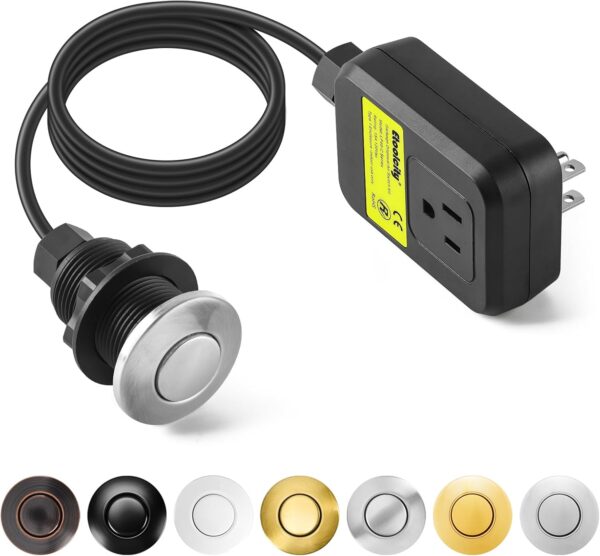 Garbage Disposal Air Switch Kit Sink Top Waste Short Stainless Steel Brushed