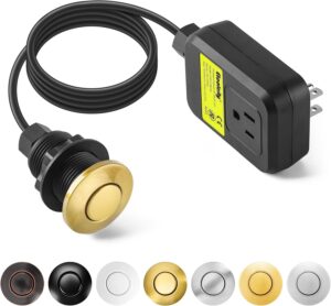 Garbage Disposal Air Switch Kit Sink Top Waste Short Stainless Steel Brushed Gold Garbage Disposal Air Switch Kit Sink Top Waste Short Stainless Steel Brushed Gold