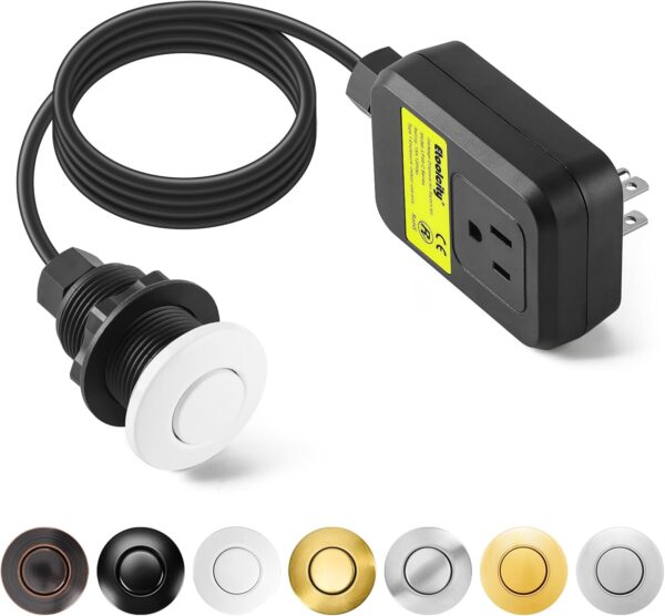 Garbage Disposal Air Switch Kit Sink Top Waste Short Stainless Steel White