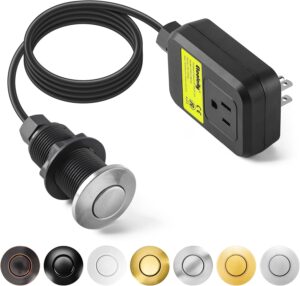 Garbage Disposal Air Switch Kit Sink Top Waste long Stainless Steel Brushed