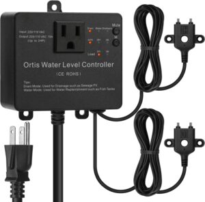 Hi-Lo Sump Pump Switch, Ortis Electronic Adjustable Float Switch Controller with Dual Sensors